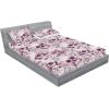 Ambesonne Floral Fitted Sheet & Pillow Sham Set, Roses Lavender Eucalyptus Watercolor Valentine’s Day Romantic Concept, Decorative Printed 2 Piece Bedding Decor Set, Twinxl, Purple Grey and Off White(Plum Pale Mauve)