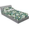 Ambesonne Floral Fitted Sheet & Pillow Sham Set, Roses Lavender Eucalyptus Watercolor Valentine’s Day Romantic Concept, Decorative Printed 2 Piece Bedding Decor Set, Twinxl, Purple Grey and Off White(Fern Green Sky Blue Teal)