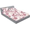 Ambesonne Floral Fitted Sheet & Pillow Sham Set, Roses Lavender Eucalyptus Watercolor Valentine’s Day Romantic Concept, Decorative Printed 2 Piece Bedding Decor Set, Twinxl, Purple Grey and Off White(Dried Rose Pale Ruby)
