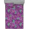 Ambesonne Floral Fitted Sheet & Pillow Sham Set, Roses Lavender Eucalyptus Watercolor Valentine’s Day Romantic Concept, Decorative Printed 2 Piece Bedding Decor Set, Twinxl, Purple Grey and Off White(Purple Olive Green)