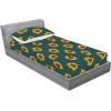 Ambesonne Floral Fitted Sheet & Pillow Sham Set, Roses Lavender Eucalyptus Watercolor Valentine’s Day Romantic Concept, Decorative Printed 2 Piece Bedding Decor Set, Twinxl, Purple Grey and Off White(Orange Teal Brown)