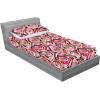 Ambesonne Floral Fitted Sheet & Pillow Sham Set, Valentine’s Day Concept Art Pastel Repetitive Roses Pattern Plot, Decorative Printed 3 Piece Bedding Decor Set, Queen, Dark Pink Blush and White(Dark Pink and Redbrown)