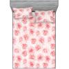 Ambesonne Floral Fitted Sheet & Pillow Sham Set, Valentine’s Day Concept Art Pastel Repetitive Roses Pattern Plot, Decorative Printed 3 Piece Bedding Decor Set, Queen, Dark Pink Blush and White(Dark Pink Blush and White)