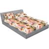 Ambesonne Floral Fitted Sheet & Pillow Sham Set, Valentine’s Day Concept Art Pastel Repetitive Roses Pattern Plot, Decorative Printed 3 Piece Bedding Decor Set, Queen, Dark Pink Blush and White(Coral Pale Camel and Blush)