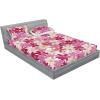 Ambesonne Floral Fitted Sheet & Pillow Sham Set, Valentine’s Day Concept Art Pastel Repetitive Roses Pattern Plot, Decorative Printed 3 Piece Bedding Decor Set, Queen, Dark Pink Blush and White(Eggshell Magenta Pink)