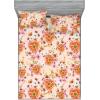 Ambesonne Floral Fitted Sheet & Pillow Sham Set, Valentine’s Day Concept Art Pastel Repetitive Roses Pattern Plot, Decorative Printed 3 Piece Bedding Decor Set, Queen, Dark Pink Blush and White(Salmon Fuchsia and Pale Peach)
