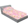 Ambesonne Floral Fitted Sheet & Pillow Sham Set, Valentine’s Day Concept Art Pastel Repetitive Roses Pattern Plot, Decorative Printed 3 Piece Bedding Decor Set, Queen, Dark Pink Blush and White(Pastel Pink and Pale Fuchsia)