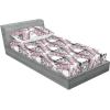Ambesonne Floral Fitted Sheet & Pillow Sham Set, Valentine’s Day Concept Art Pastel Repetitive Roses Pattern Plot, Decorative Printed 3 Piece Bedding Decor Set, Queen, Dark Pink Blush and White(Blush White and Charcoal Grey)