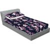 Ambesonne Floral Fitted Sheet & Pillow Sham Set, Valentine’s Day Concept Art Pastel Repetitive Roses Pattern Plot, Decorative Printed 3 Piece Bedding Decor Set, Queen, Dark Pink Blush and White(Navy Blue and Soft Pink)