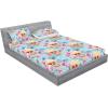 Ambesonne Floral Fitted Sheet & Pillow Sham Set, Valentine’s Day Concept Art Pastel Repetitive Roses Pattern Plot, Decorative Printed 3 Piece Bedding Decor Set, Queen, Dark Pink Blush and White(Pale Blue Soft Pink)