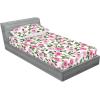 Ambesonne Floral Fitted Sheet & Pillow Sham Set, Valentine’s Day Concept Art Pastel Repetitive Roses Pattern Plot, Decorative Printed 3 Piece Bedding Decor Set, Queen, Dark Pink Blush and White(Pastel Pink Olive Green)