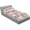 Ambesonne Floral Fitted Sheet & Pillow Sham Set, Valentine’s Day Concept Art Pastel Repetitive Roses Pattern Plot, Decorative Printed 3 Piece Bedding Decor Set, Queen, Dark Pink Blush and White(Coral Dark Cadet Blue)