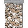 Ambesonne Floral Fitted Sheet & Pillow Sham Set, Valentine’s Day Concept Art Pastel Repetitive Roses Pattern Plot, Decorative Printed 3 Piece Bedding Decor Set, Queen, Dark Pink Blush and White(White Dark Green Almond)