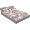 Ambesonne Floral Fitted Sheet & Pillow Sham Set, Valentine’s Day Concept Art Pastel Repetitive Roses Pattern Plot, Decorative Printed 3 Piece Bedding Decor Set, Queen, Dark Pink Blush and White(Coral Dark Cadet Blue)