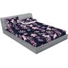 Ambesonne Floral Fitted Sheet & Pillow Sham Set, Valentine’s Day Concept Art Pastel Repetitive Roses Pattern Plot, Decorative Printed 3 Piece Bedding Decor Set, Queen, Dark Pink Blush and White(Navy Blue and Soft Pink)