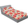 Ambesonne Floral Fitted Sheet & Pillow Sham Set, Valentine’s Day Concept Art Pastel Repetitive Roses Pattern Plot, Decorative Printed 3 Piece Bedding Decor Set, Queen, Dark Pink Blush and White(Dark Salmon and Slate Blue)