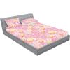 Ambesonne Floral Fitted Sheet & Pillow Sham Set, Valentine’s Day Concept Art Pastel Repetitive Roses Pattern Plot, Decorative Printed 3 Piece Bedding Decor Set, Queen, Dark Pink Blush and White(Pastel Pink and Pale Fuchsia)