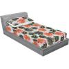 Ambesonne Floral Fitted Sheet & Pillow Sham Set, Valentine’s Day Concept Art Pastel Repetitive Roses Pattern Plot, Decorative Printed 3 Piece Bedding Decor Set, Queen, Dark Pink Blush and White(Salmon Pale Pink and Emerald)