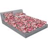 Ambesonne Floral Fitted Sheet & Pillow Sham Set, Valentine’s Day Concept Art Pastel Repetitive Roses Pattern Plot, Decorative Printed 3 Piece Bedding Decor Set, Queen, Dark Pink Blush and White(Dark Pink and Redbrown)