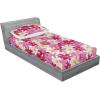 Ambesonne Floral Fitted Sheet & Pillow Sham Set, Valentine’s Day Concept Art Pastel Repetitive Roses Pattern Plot, Decorative Printed 3 Piece Bedding Decor Set, Queen, Dark Pink Blush and White(Eggshell Magenta Pink)