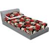 Ambesonne Floral Fitted Sheet & Pillow Sham Set, Valentine’s Day Concept Art Pastel Repetitive Roses Pattern Plot, Decorative Printed 3 Piece Bedding Decor Set, Queen, Dark Pink Blush and White(Jade Green and Dark Coral)