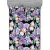 Ambesonne Floral Fitted Sheet & Pillow Sham Set, Valentine’s Day Concept Art Pastel Repetitive Roses Pattern Plot, Decorative Printed 3 Piece Bedding Decor Set, Queen, Dark Pink Blush and White(Jade Green and Ceil Blue)