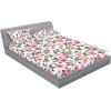 Ambesonne Floral Fitted Sheet & Pillow Sham Set, Valentine’s Day Concept Art Pastel Repetitive Roses Pattern Plot, Decorative Printed 3 Piece Bedding Decor Set, Queen, Dark Pink Blush and White(Pastel Pink Olive Green)