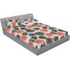 Ambesonne Floral Fitted Sheet & Pillow Sham Set, Valentine’s Day Concept Art Pastel Repetitive Roses Pattern Plot, Decorative Printed 3 Piece Bedding Decor Set, Queen, Dark Pink Blush and White(Salmon Pale Pink and Emerald)