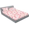 Ambesonne Floral Fitted Sheet & Pillow Sham Set, Valentine’s Day Concept Art Pastel Repetitive Roses Pattern Plot, Decorative Printed 3 Piece Bedding Decor Set, Queen, Dark Pink Blush and White(Dark Pink Blush and White)
