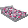 Ambesonne Floral Fitted Sheet & Pillow Sham Set, Valentine’s Day Concept Art Pastel Repetitive Roses Pattern Plot, Decorative Printed 3 Piece Bedding Decor Set, Queen, Dark Pink Blush and White(Raspberry Laurel Green)