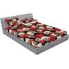 Ambesonne Floral Fitted Sheet & Pillow Sham Set, Valentine’s Day Concept Art Pastel Repetitive Roses Pattern Plot, Decorative Printed 3 Piece Bedding Decor Set, Queen, Dark Pink Blush and White(Jade Green and Dark Coral)