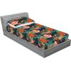 Ambesonne Floral Fitted Sheet & Pillow Sham Set, Valentine’s Day Romantic Concept Watercolor Hydrangeas Roses Birds, Decorative Printed 3 Piece Bedding Decor Set, Calking, Soft Pink Pistachio Green(Burnt Orange Tan Teal)