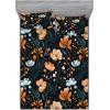 Ambesonne Floral Fitted Sheet & Pillow Sham Set, Valentine’s Day Romantic Concept Watercolor Hydrangeas Roses Birds, Decorative Printed 3 Piece Bedding Decor Set, Calking, Soft Pink Pistachio Green(Amber Teal Pale Seafoam)