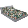 Ambesonne Floral Fitted Sheet & Pillow Sham Set, Valentine’s Day Romantic Concept Watercolor Hydrangeas Roses Birds, Decorative Printed 3 Piece Bedding Decor Set, Calking, Soft Pink Pistachio Green(Pale Rust Grey Teal and Amber)