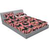 Ambesonne Floral Fitted Sheet & Pillow Sham Set, Valentine’s Day Romantic Concept Watercolor Hydrangeas Roses Birds, Decorative Printed 3 Piece Bedding Decor Set, Calking, Soft Pink Pistachio Green(Pastel Pink Forest Green)