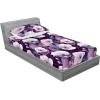 Ambesonne Floral Fitted Sheet & Pillow Sham Set, Valentine’s Day Romantic Concept Watercolor Hydrangeas Roses Birds, Decorative Printed 3 Piece Bedding Decor Set, Calking, Soft Pink Pistachio Green(Lilac Pale Fuchsia Plum)