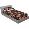 Ambesonne Floral Fitted Sheet & Pillow Sham Set, Valentine’s Day Romantic Concept Watercolor Hydrangeas Roses Birds, Decorative Printed 3 Piece Bedding Decor Set, Calking, Soft Pink Pistachio Green(Dark Coral and Fern Green)