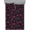 Ambesonne Floral Fitted Sheet & Pillow Sham Set, Valentine’s Day Romantic Concept Watercolor Hydrangeas Roses Birds, Decorative Printed 3 Piece Bedding Decor Set, Calking, Soft Pink Pistachio Green(Red Blue Grey Dark Grey)