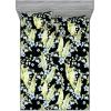 Ambesonne Floral Fitted Sheet & Pillow Sham Set, Valentine’s Day Romantic Concept Watercolor Hydrangeas Roses Birds, Decorative Printed 3 Piece Bedding Decor Set, Calking, Soft Pink Pistachio Green(Pastel Green and Pale Blue)