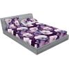 Ambesonne Floral Fitted Sheet & Pillow Sham Set, Valentine’s Day Romantic Concept Watercolor Hydrangeas Roses Birds, Decorative Printed 3 Piece Bedding Decor Set, Calking, Soft Pink Pistachio Green(Lilac Pale Fuchsia Plum)