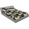 Ambesonne Floral Fitted Sheet & Pillow Sham Set, Valentine’s Day Romantic Concept Watercolor Hydrangeas Roses Birds, Decorative Printed 3 Piece Bedding Decor Set, Calking, Soft Pink Pistachio Green(Sage Green and Off White)