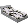 Ambesonne Floral Fitted Sheet & Pillow Sham Set, Valentine’s Day Romantic Concept Watercolor Hydrangeas Roses Birds, Decorative Printed 3 Piece Bedding Decor Set, Calking, Soft Pink Pistachio Green(Lavender Blue Green)