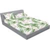 Ambesonne Floral Fitted Sheet & Pillow Sham Set, Valentine’s Day Romantic Concept Watercolor Hydrangeas Roses Birds, Decorative Printed 3 Piece Bedding Decor Set, Calking, Soft Pink Pistachio Green(Reseda Green and Pale Rose)