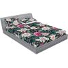 Ambesonne Floral Fitted Sheet & Pillow Sham Set, Valentine’s Day Romantic Concept Watercolor Hydrangeas Roses Birds, Decorative Printed 3 Piece Bedding Decor Set, Calking, Soft Pink Pistachio Green(Pink Laurel Green White)