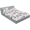 Ambesonne Floral Fitted Sheet & Pillow Sham Set, Valentine’s Day Romantic Concept Watercolor Hydrangeas Roses Birds, Decorative Printed 3 Piece Bedding Decor Set, Calking, Soft Pink Pistachio Green(Pale Mauve White and Green)