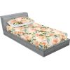 Ambesonne Floral Fitted Sheet & Pillow Sham Set, Valentine’s Day Theme Flowers Vintage Botanical Nature Ornament Art, Decorative Printed 2 Piece Bedding Decor Set, Twinxl, Dark Coral and Fern Green(Olive Green Coral and Blush)