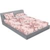 Ambesonne Floral Fitted Sheet & Pillow Sham Set, Valentine’s Day Theme Flowers Vintage Botanical Nature Ornament Art, Decorative Printed 2 Piece Bedding Decor Set, Twinxl, Dark Coral and Fern Green(Pastel Pink and Pale Rose)