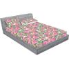 Ambesonne Floral Fitted Sheet & Pillow Sham Set, Valentine’s Day Theme Flowers Vintage Botanical Nature Ornament Art, Decorative Printed 2 Piece Bedding Decor Set, Twinxl, Dark Coral and Fern Green(Hot Pink Khaki Green)