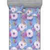Ambesonne Floral Fitted Sheet & Pillow Sham Set, Valentine’s Day Theme Flowers Vintage Botanical Nature Ornament Art, Decorative Printed 2 Piece Bedding Decor Set, Twinxl, Dark Coral and Fern Green(Lavender Blue and Pale Lilac)
