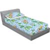 Ambesonne Floral Fitted Sheet & Pillow Sham Set, Valentine’s Day Theme Flowers Vintage Botanical Nature Ornament Art, Decorative Printed 2 Piece Bedding Decor Set, Twinxl, Dark Coral and Fern Green(Pale Azure Blue Emerald)